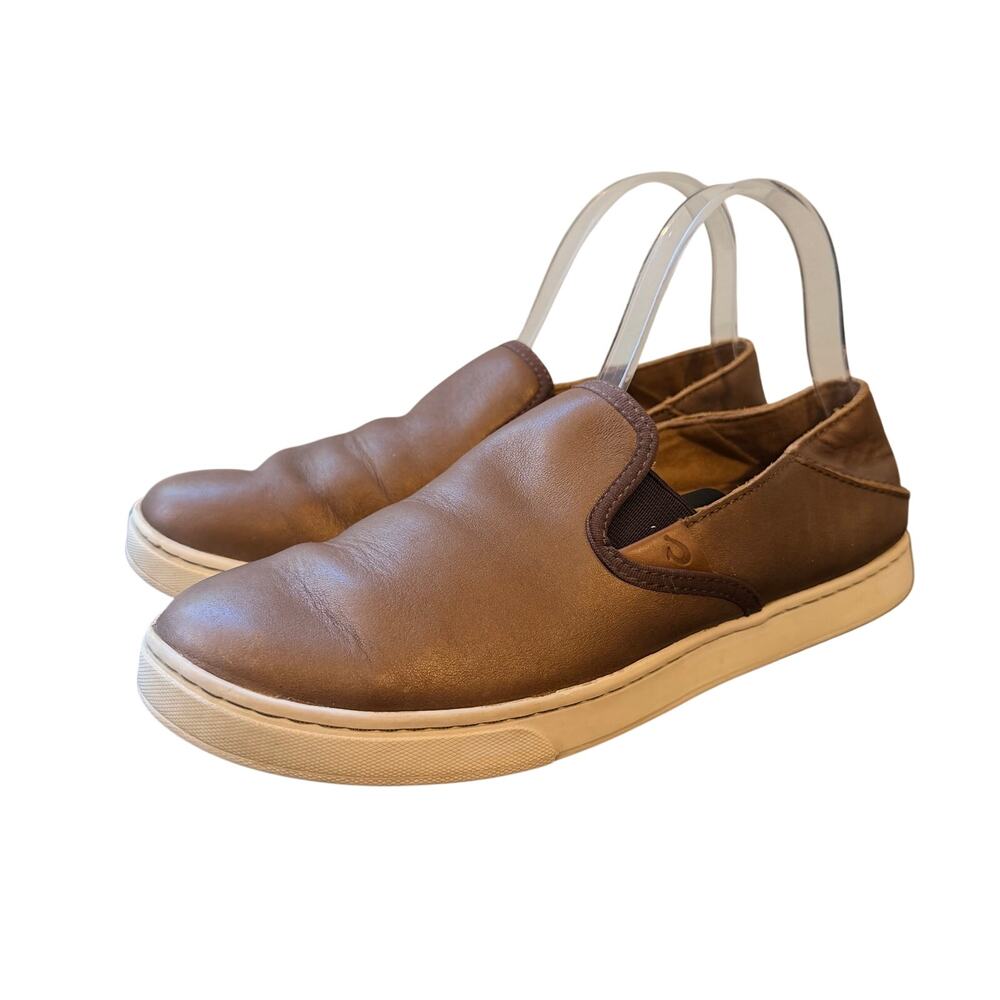 Olukai Pehuea Leather Shoes Slip On Casual Sneakers 20329-8148 Women’s Size 9